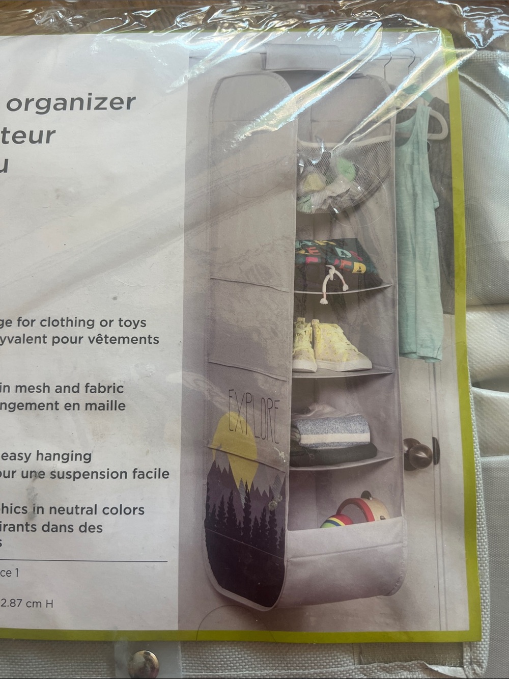 Hanging closet organizer- five storage tear